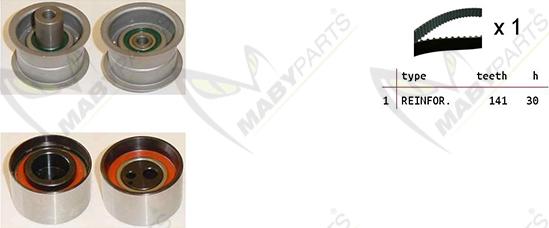 Mabyparts OBK010369 - Комплект ременя ГРМ autocars.com.ua