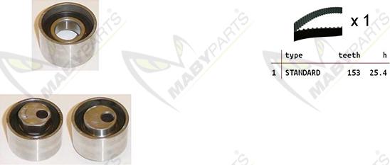 Mabyparts OBK010389 - Комплект ременя ГРМ autocars.com.ua