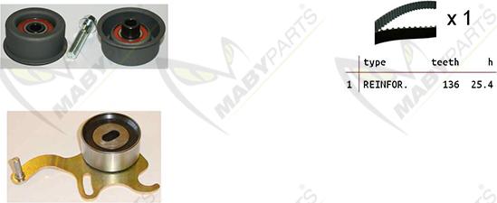 Mabyparts OBK010398 - Комплект ременя ГРМ autocars.com.ua