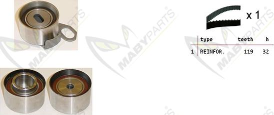 Mabyparts OBK010408 - Комплект ременя ГРМ autocars.com.ua