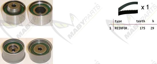 Mabyparts OBK010454 - Комплект ременя ГРМ autocars.com.ua