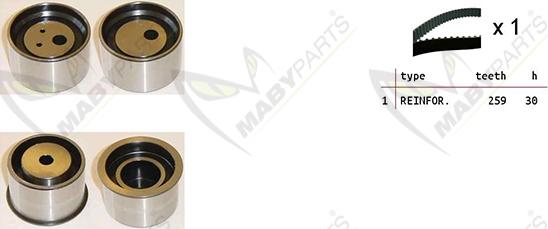 Mabyparts OBK010459 - Комплект ременя ГРМ autocars.com.ua