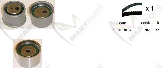 Mabyparts OBK010460 - Комплект ремня ГРМ autodnr.net