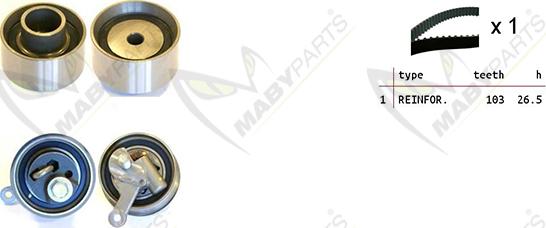 Mabyparts OBK010475 - Комплект ременя ГРМ autocars.com.ua