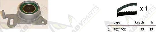 Mabyparts OBK010492 - Комплект ременя ГРМ autocars.com.ua