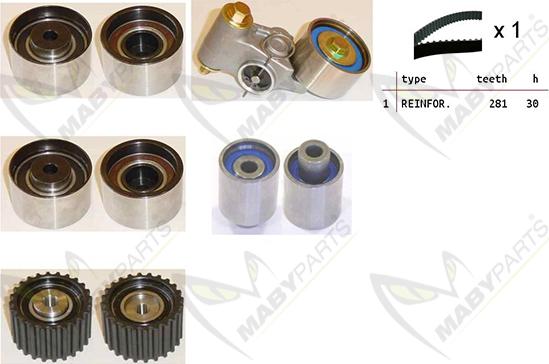 Mabyparts OBK010505 - Комплект ременя ГРМ autocars.com.ua