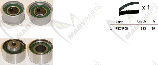 Mabyparts OBK010509 - Комплект ременя ГРМ autocars.com.ua