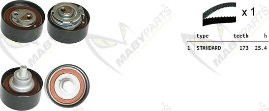 Mabyparts OBK010527 - Комплект ременя ГРМ autocars.com.ua