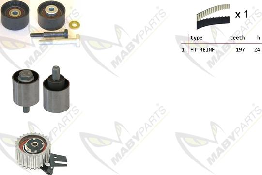 Mabyparts OBK010529 - Комплект ременя ГРМ autocars.com.ua