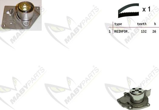Mabyparts OBKWP0154 - Водяний насос + комплект зубчатого ременя autocars.com.ua