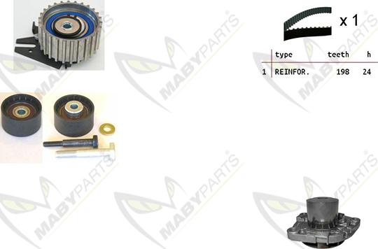 Mabyparts OBKWP0155 - Водяний насос + комплект зубчатого ременя autocars.com.ua