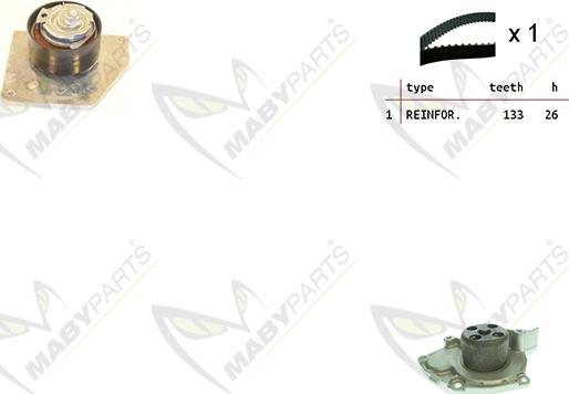 Mabyparts OBKWP0165 - Водяний насос + комплект зубчатого ременя autocars.com.ua