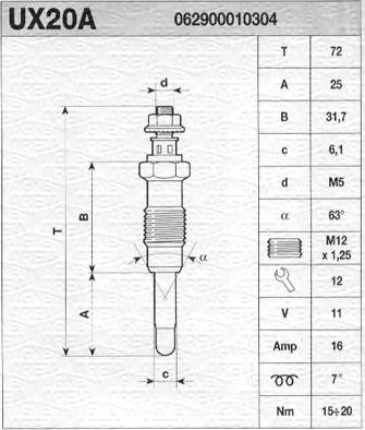 Magneti Marelli 062900010304 - Свічка розжарювання autocars.com.ua