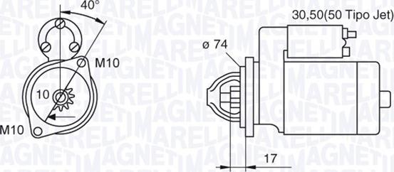 Magneti Marelli 063280057010 - Стартер autocars.com.ua