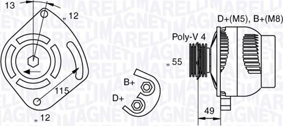 Magneti Marelli 063321715010 - Генератор avtokuzovplus.com.ua