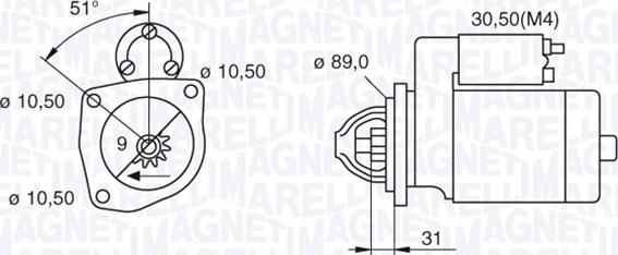 Magneti Marelli 063522310050 - Стартер autocars.com.ua