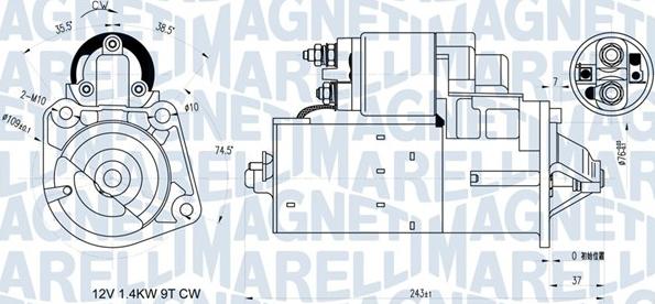 Magneti Marelli 063721398010 - Стартер autocars.com.ua