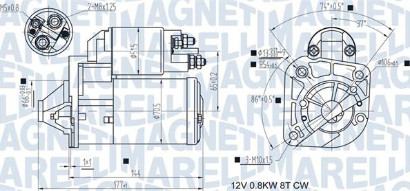 Magneti Marelli 063721442010 - Стартер autocars.com.ua