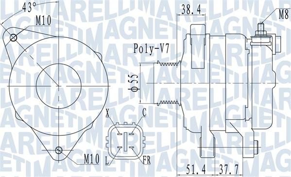 Magneti Marelli 063732121010 - Генератор autocars.com.ua