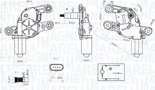 Magneti Marelli 064070400010 - Двигун склоочисника autocars.com.ua