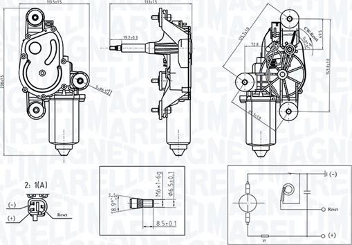 Magneti Marelli 064070600010 - Двигун склоочисника autocars.com.ua