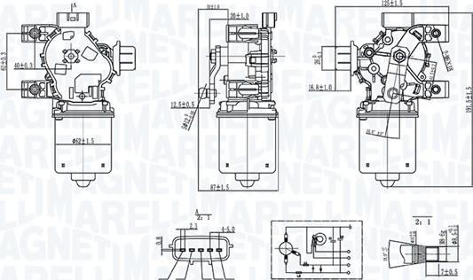 Magneti Marelli 064072800010 - Двигун склоочисника autocars.com.ua