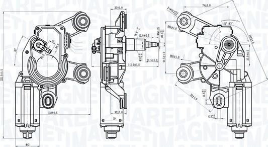 Magneti Marelli 064073000010 - Двигатель стеклоочистителя avtokuzovplus.com.ua