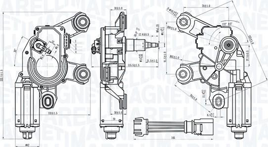 Magneti Marelli 064073100010 - Двигун склоочисника autocars.com.ua