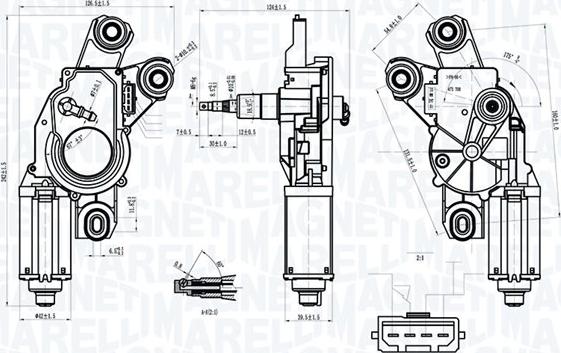 Magneti Marelli 064073600010 - Двигун склоочисника autocars.com.ua