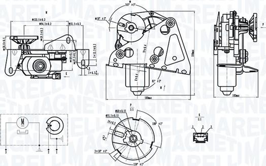 Magneti Marelli 064074500010 - Двигун склоочисника autocars.com.ua