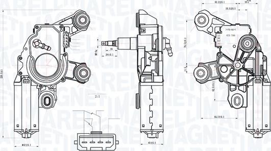 Magneti Marelli 064075000010 - Двигун склоочисника autocars.com.ua