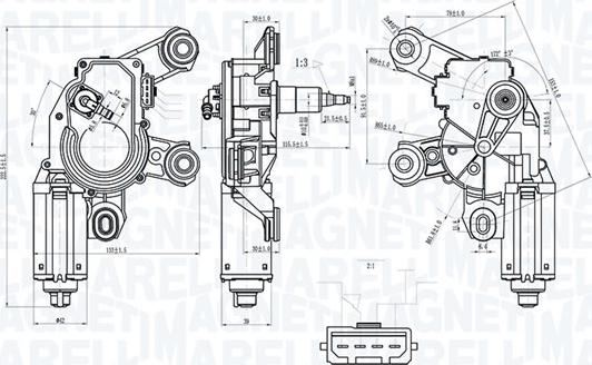 Magneti Marelli 064075300010 - Двигатель стеклоочистителя avtokuzovplus.com.ua