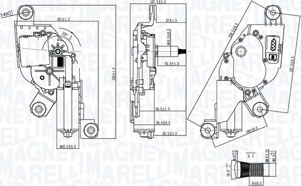 Magneti Marelli 064371000010 - Двигун склоочисника autocars.com.ua