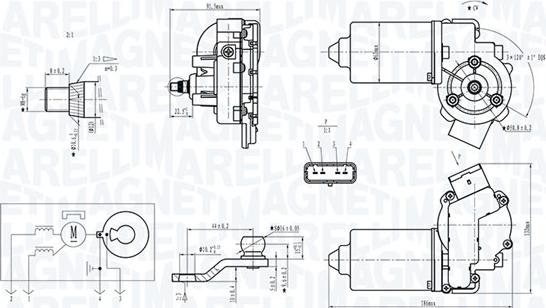 Magneti Marelli 064371900010 - Двигун склоочисника autocars.com.ua