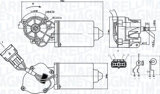 Magneti Marelli 064372000010 - Двигун склоочисника autocars.com.ua