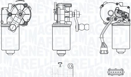 Magneti Marelli 064373000010 - Двигатель стеклоочистителя avtokuzovplus.com.ua