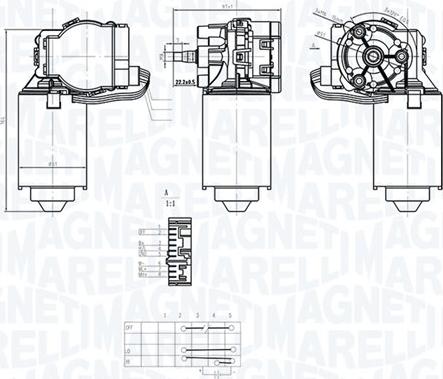 Magneti Marelli 064373500010 - Двигун склоочисника autocars.com.ua