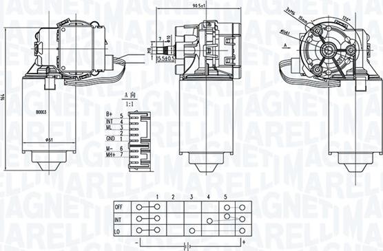 Magneti Marelli 064373800010 - Двигун склоочисника autocars.com.ua