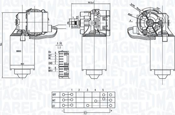 Magneti Marelli 064373900010 - Двигун склоочисника autocars.com.ua