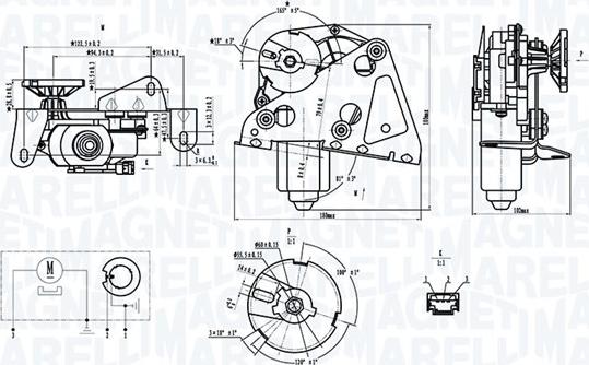 Magneti Marelli 064374400010 - Двигун склоочисника autocars.com.ua