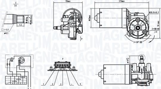 Magneti Marelli 064374400010 - Двигун склоочисника autocars.com.ua