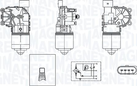Magneti Marelli 064376090010 - Двигун склоочисника autocars.com.ua