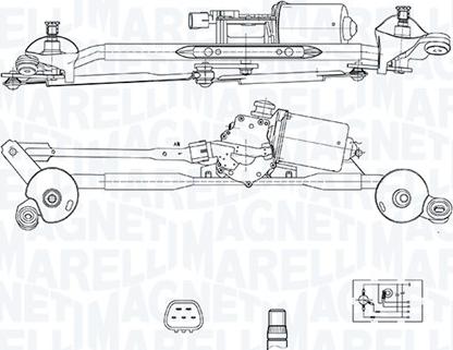 Magneti Marelli 064377100010 - Двигун склоочисника autocars.com.ua