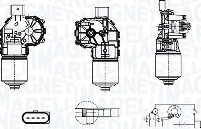 Magneti Marelli 064380000010 - Двигун склоочисника autocars.com.ua