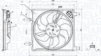 Magneti Marelli 069422895010 - Вентилятор, охолодження двигуна autocars.com.ua