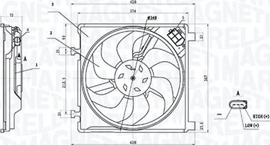 Magneti Marelli 069422896010 - Вентилятор, охолодження двигуна autocars.com.ua