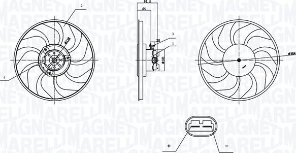Magneti Marelli 069422903010 - Вентилятор, охолодження двигуна autocars.com.ua