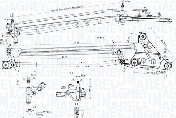 Magneti Marelli 085570738010 - Система тяг и рычагов привода стеклоочистителя avtokuzovplus.com.ua