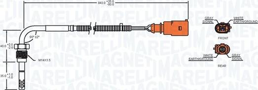 Magneti Marelli 172000051010 - Датчик, температура вихлопних газів autocars.com.ua