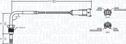 Magneti Marelli 172000059010 - Датчик, температура вихлопних газів autocars.com.ua